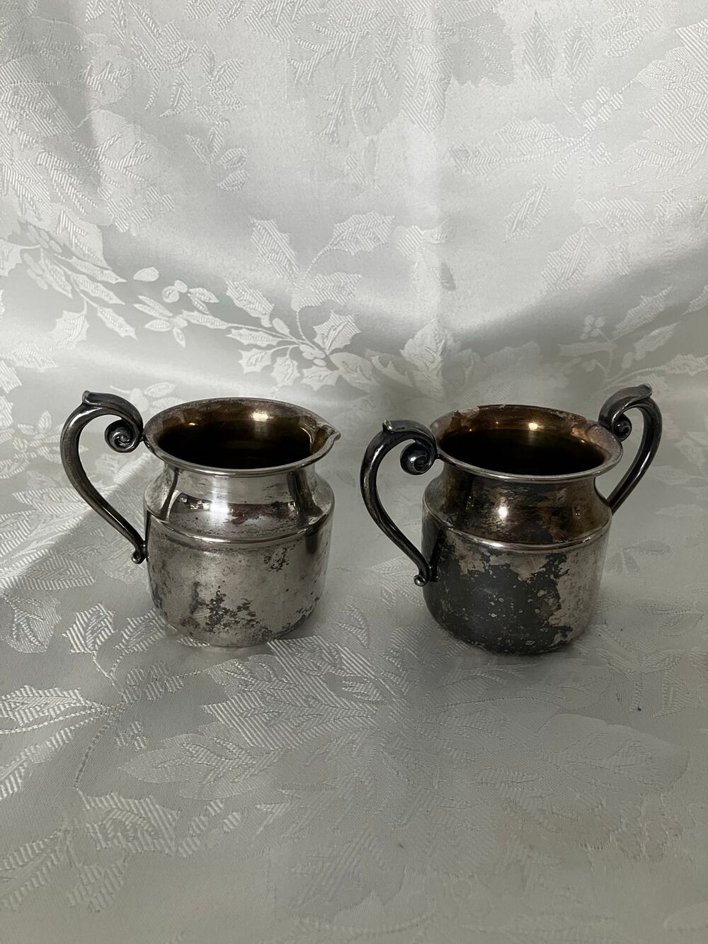 Vintage Cambridge Silver Co Creamer Sugar Set Silver Plate EPNS Cream Sugar